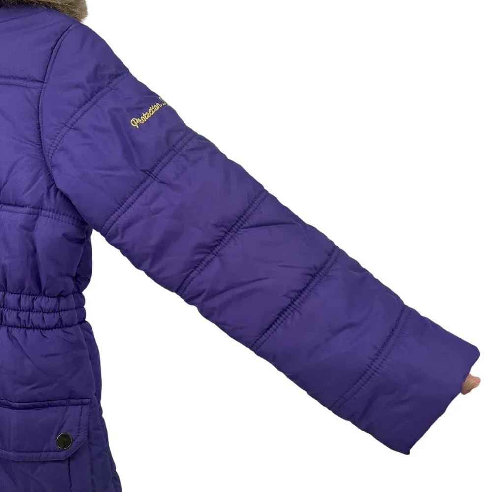 Protection System Purple Fur Trim Puffer Jacket | Classic Style